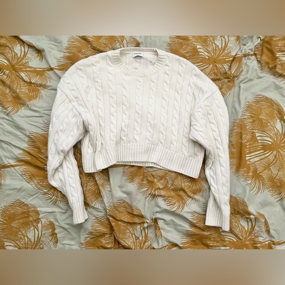 Sunday Best cropped cable knit Peggy sweater M oversized 24” - Picture 5 of 6